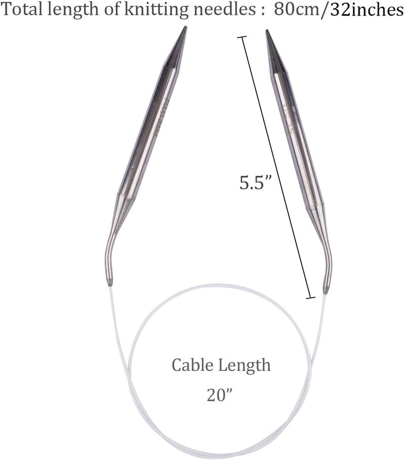 BsHooker Circular Knitting Needles 32inches/80cm,Size US 15(10mm) Stainless Steel Round Knitting Needles for Handmade Knitting DIY - Image 3